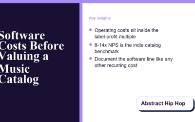Software Costs to Document Before Valuing an Independent Music Catalog